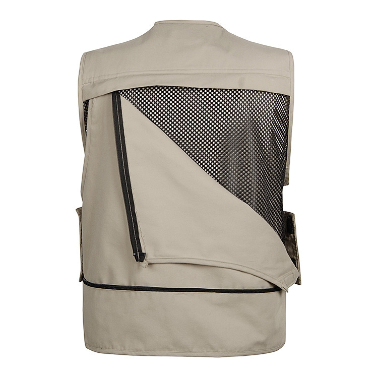 Wholesale Spring and Autumn Multi-pocket Men's Vest Work Clothes Photography Outdoor Fishing Men's Vest Copper Buckle#