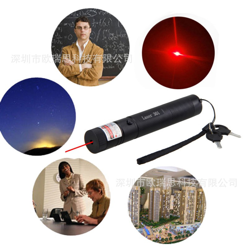 Cross-border Laser301 Red Green Blue Purple Laser Flashlight Sales Command Whip Pen Laser Light