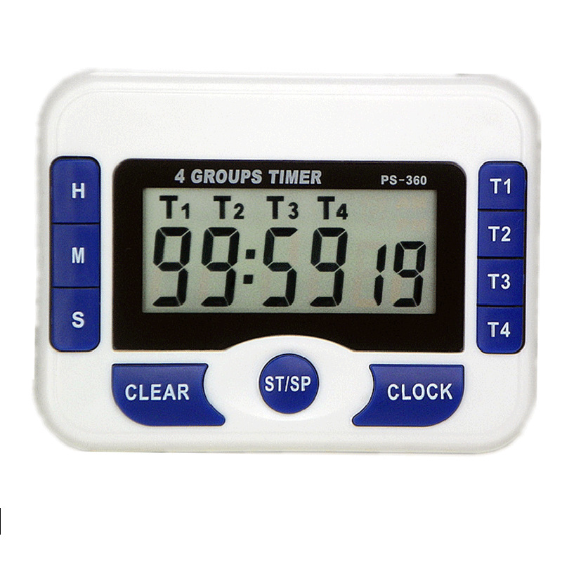 Hot-selling genuine day-chasing PS-360 countdown timer four-channel kitchen timer alarm clock multi-group reminder