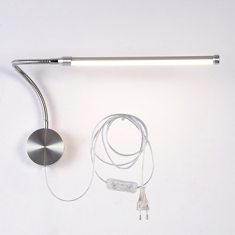 6W LED壁燈 室內臥室床頭壁燈 閱讀學習燈 家用照明帶開關插頭線