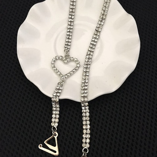 Bra Shoulder Strap Hanging Neck Cross Invisible Transparent Rhinestone Metal Widened Beautiful Back Underwear Bra Sling