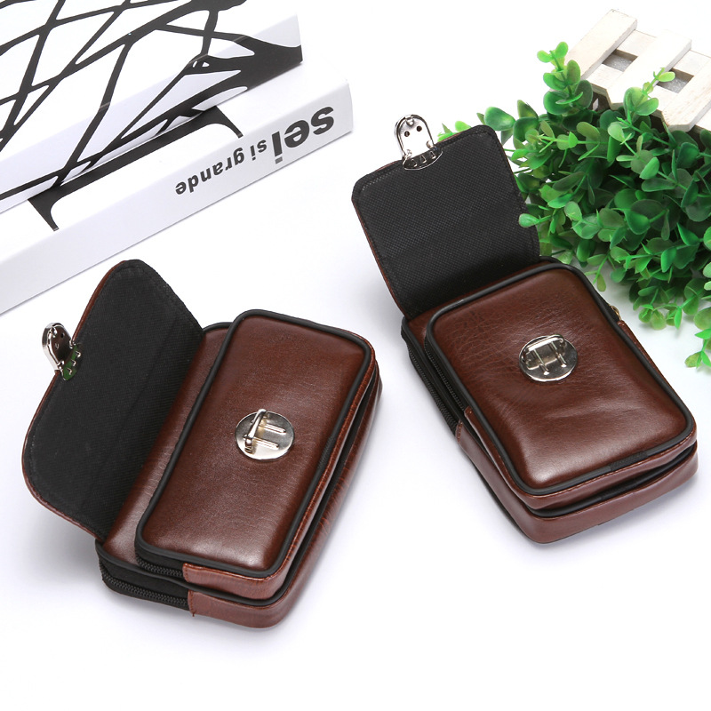 6 inch mobile phone waist bag high quality wear-resistant men's wearing belt cigarette mobile phone bag lock anti-theft men's mobile phone waist bag