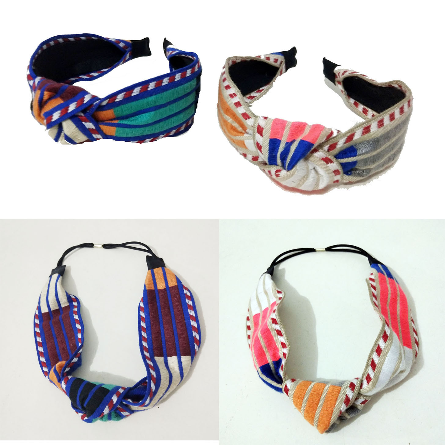 Korean Style Contrast Color Fashion Color Block Knot Hair Band Hair Band 81103