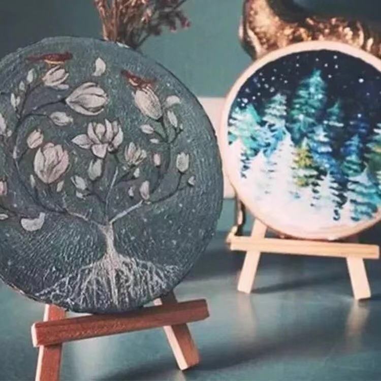 Original wood chips wholesale pine wood chips round wood chips diy hand perforated polished pine wood chips decorative children hand painted factory