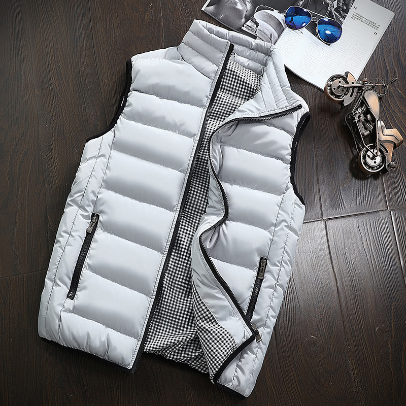 Factory perennial supply autumn and winter down cotton-padded jacket waistcoat men's vest cotton lightweight vest support printed embroidery