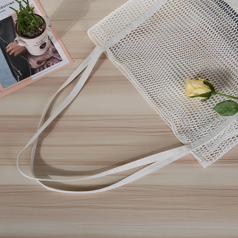Amazon Large Capacity Tote Bag Canvas Nylon Mesh Stereo Shopping Bag Beach Bag