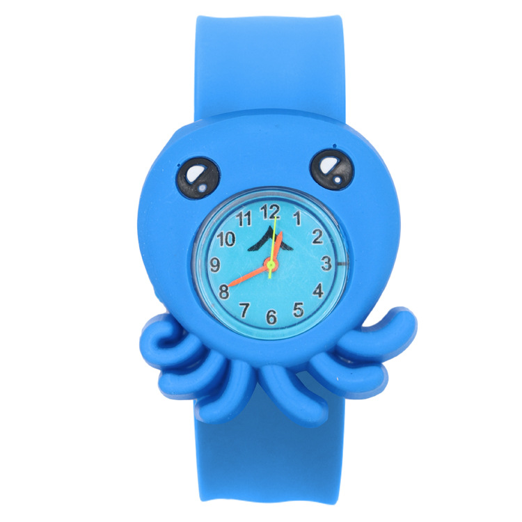 Children's watch cartoon racket watch kindergarten primary school student silicone toy snap ring cartoon pig page electronic watch