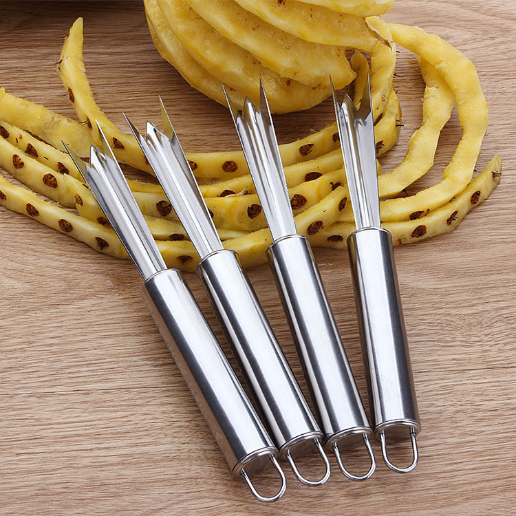 Household pineapple shovel stainless steel pineapple knife peeler peeling eye removing pineapple fork pineapple V-shaped eye digging tool