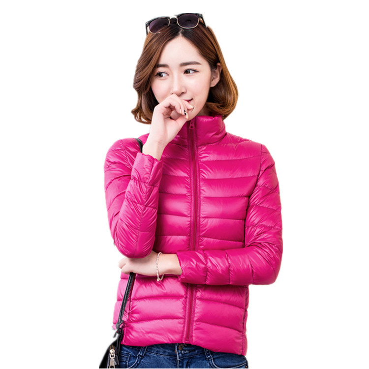 2022 new lightweight down jacket women's short Korean-style stand collar autumn and winter ladies plus size women's coat factory wholesale