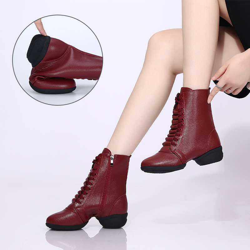 Dancing Shoes Women's 2022 Autumn and Winter New Mid-tube Square Dance Boots Mid-heel Sailor Dance Boots Women's Dancing Shoes