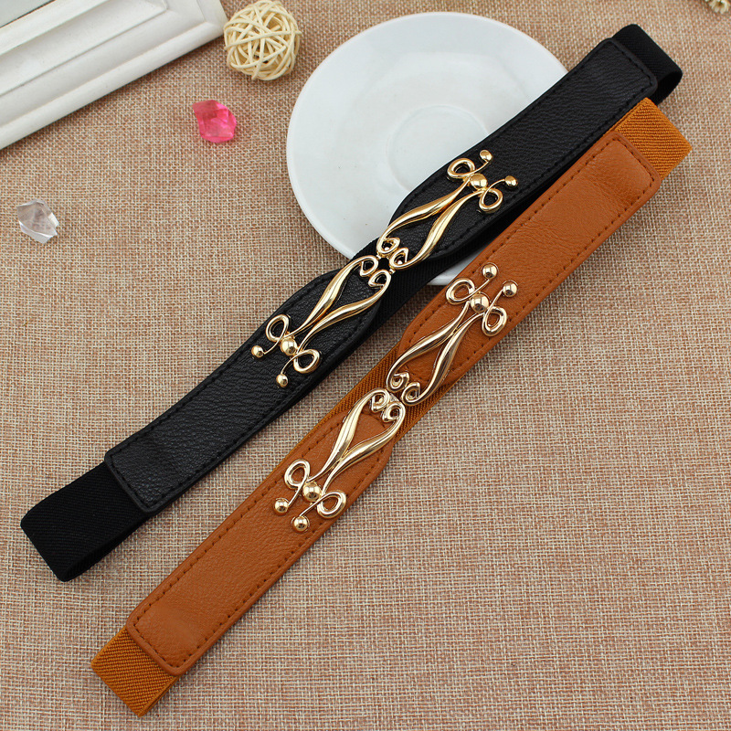 Spring and summer women's fine dress pair buckle elastic waist seal women's fashion accessories fine elastic belt versatile three sizes