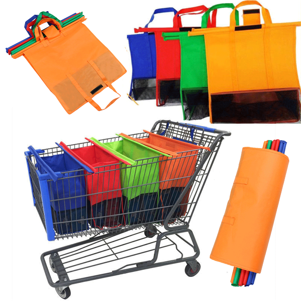 European and American Convenient Supermarket Trolley Shopping Bag Non-woven Insulation Storage Bag Large Ice Bag Shopping Bag Four in One
