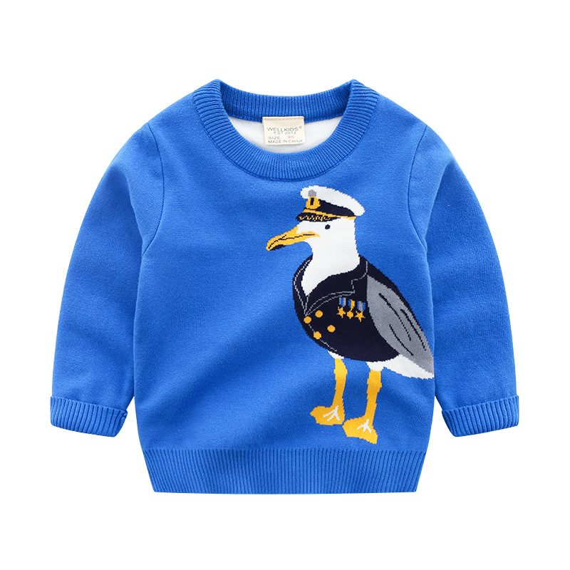 Children's sweater wholesale 2024 new Korean children's clothing sweater boy cartoon sweater baby base shirt generation