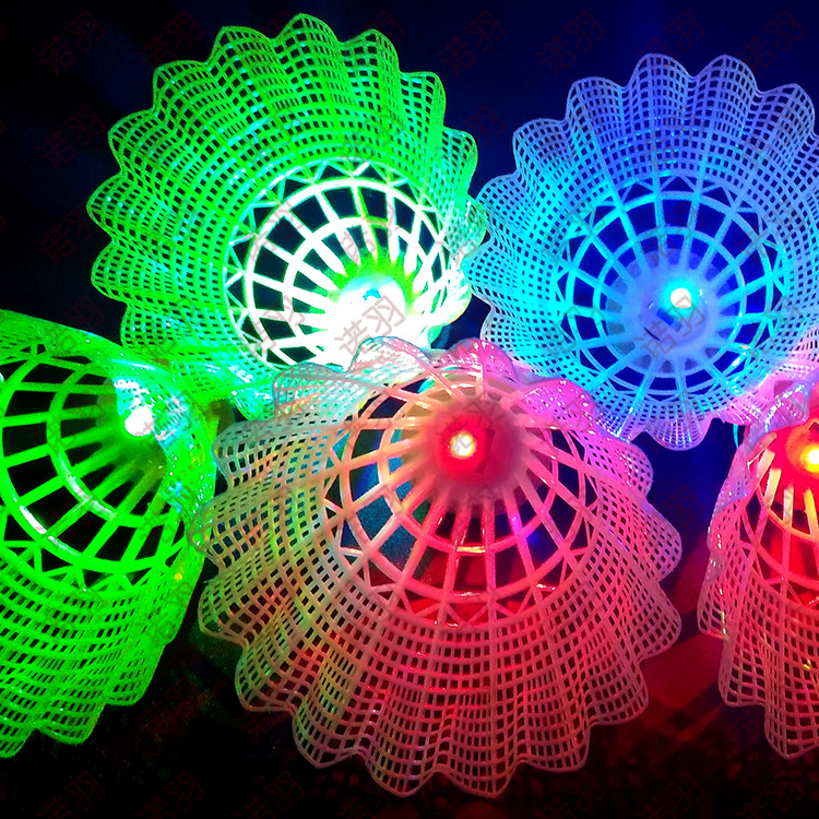 6 pieces of LED resistant nylon luminous badminton foam head
