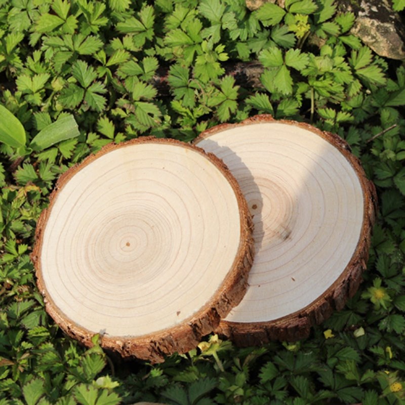 Factory wholesale pine with leather round wood decorative accessories hand-painted creative painting coaster photo props