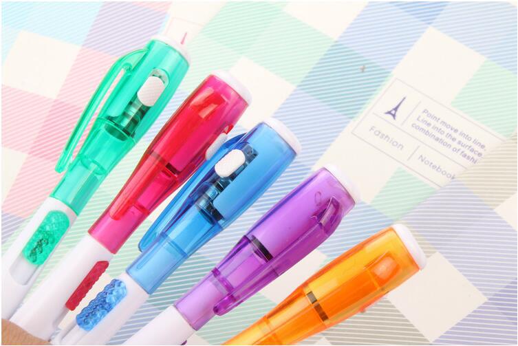 Creative ballpoint pen cute new strange with light luminous flashlight multifunctional ballpoint pen student gift