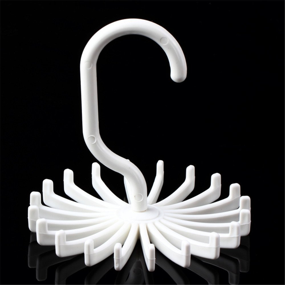 Supply wish Amazon brand new pp material export Australian and American round plastic tie rack 360 degrees rotating 20 pieces