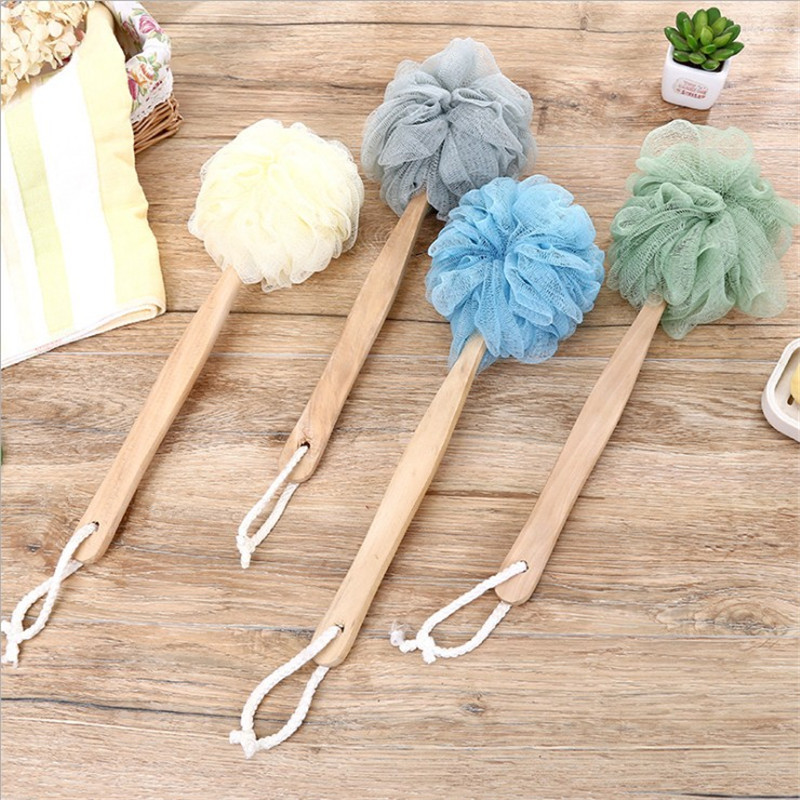 Rubbing Artifact Bath Flower Long Handle Bath Ball Rubbing Towel Strong Don't Ask for People to Rubbing Back Bath Brush Rubbing Back Ball