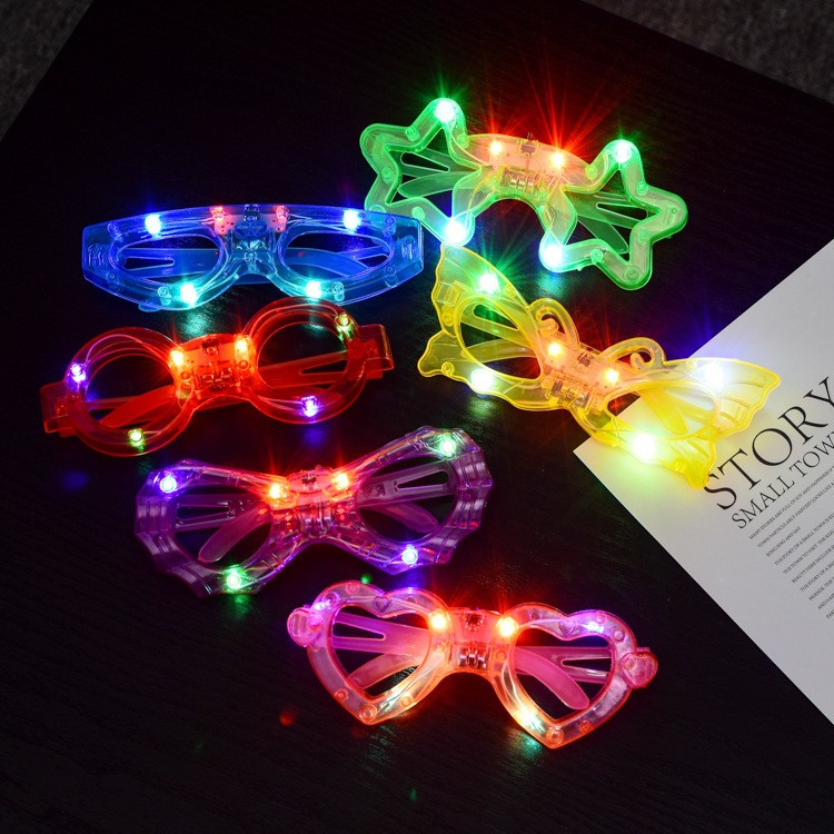 クリスマス Led ハート型ブラインドメガネライトアップ応援小道具子供のおもちゃのストリート屋台ホット販売光る眼鏡|undefined