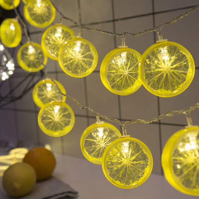 Lemon slice decorative lights flashing lights string star Net red light Christmas ins girl heart bedroom room layout