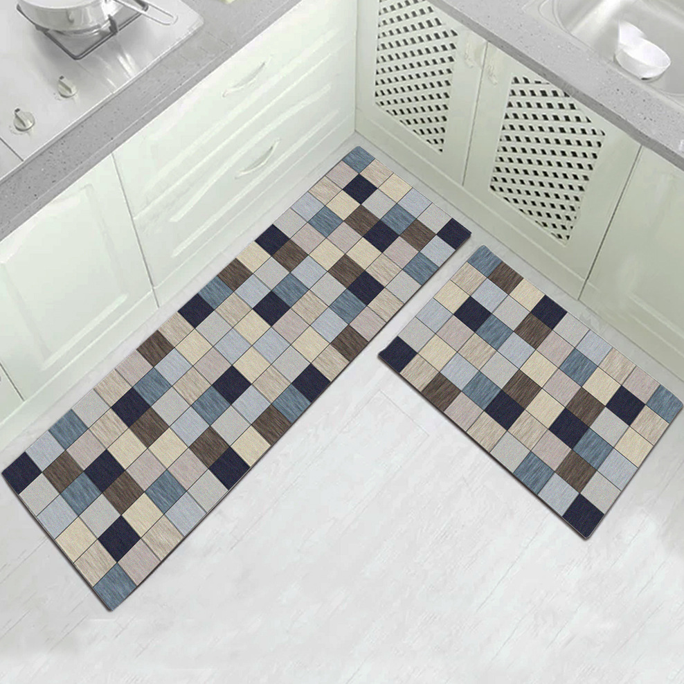 European simple kitchen carpet floor mat household long foot mat living room bathroom bathroom door mat can be customized wholesale