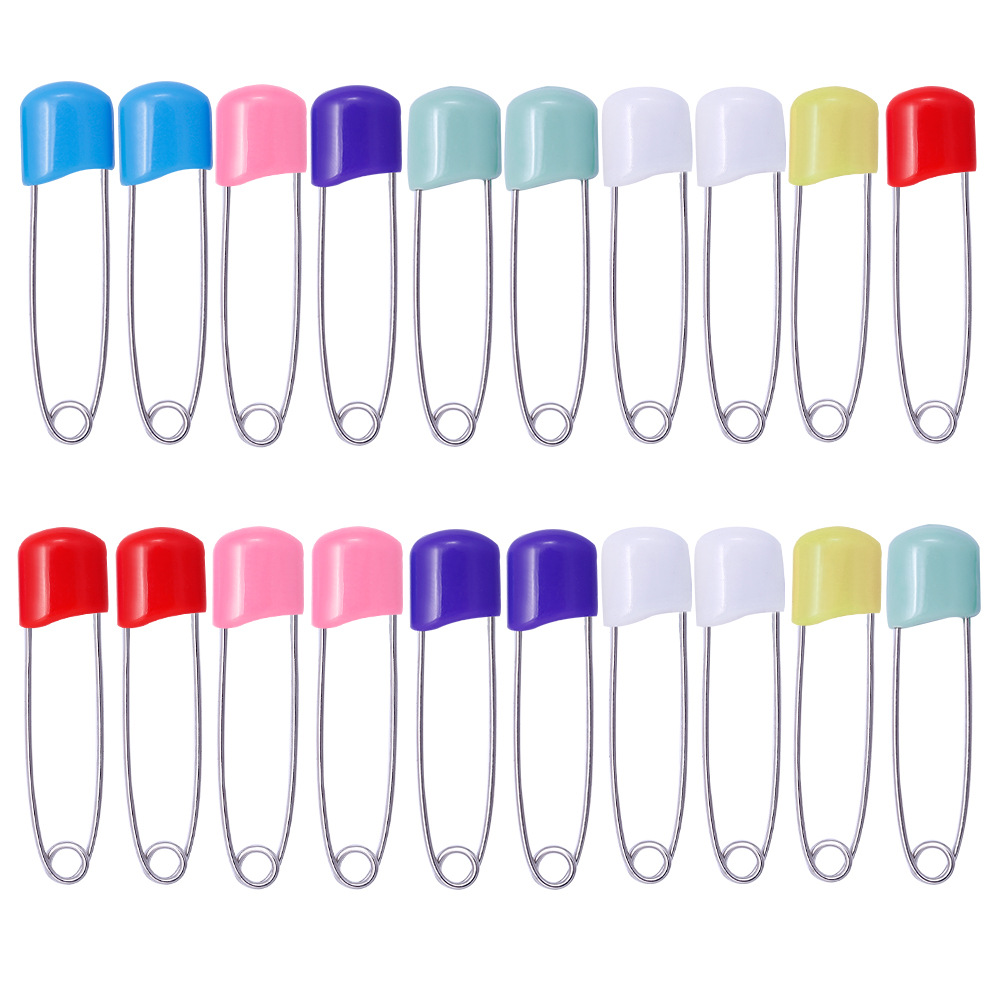 Stainless steel plastic lock small pin baby children mixed color large, small (pin)