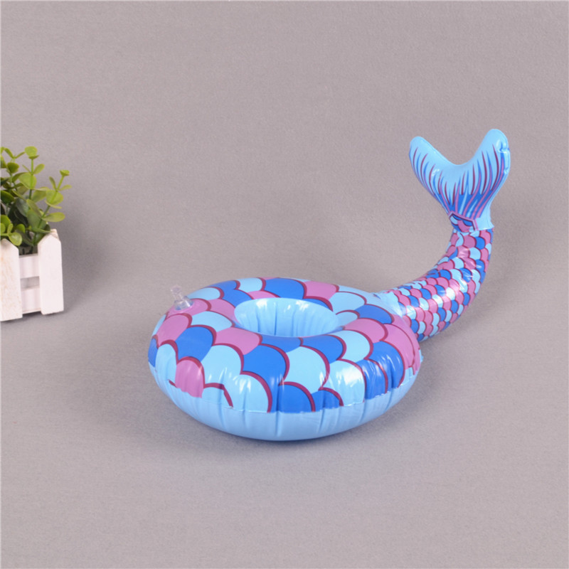Spot PVC inflatable water supplies coaster inflatable water floating beverage cup holder cross border
