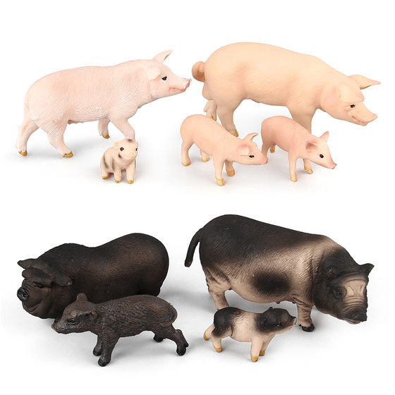 Simulation animal model toy pig doll ornaments plastic animal toy model sand table model scene