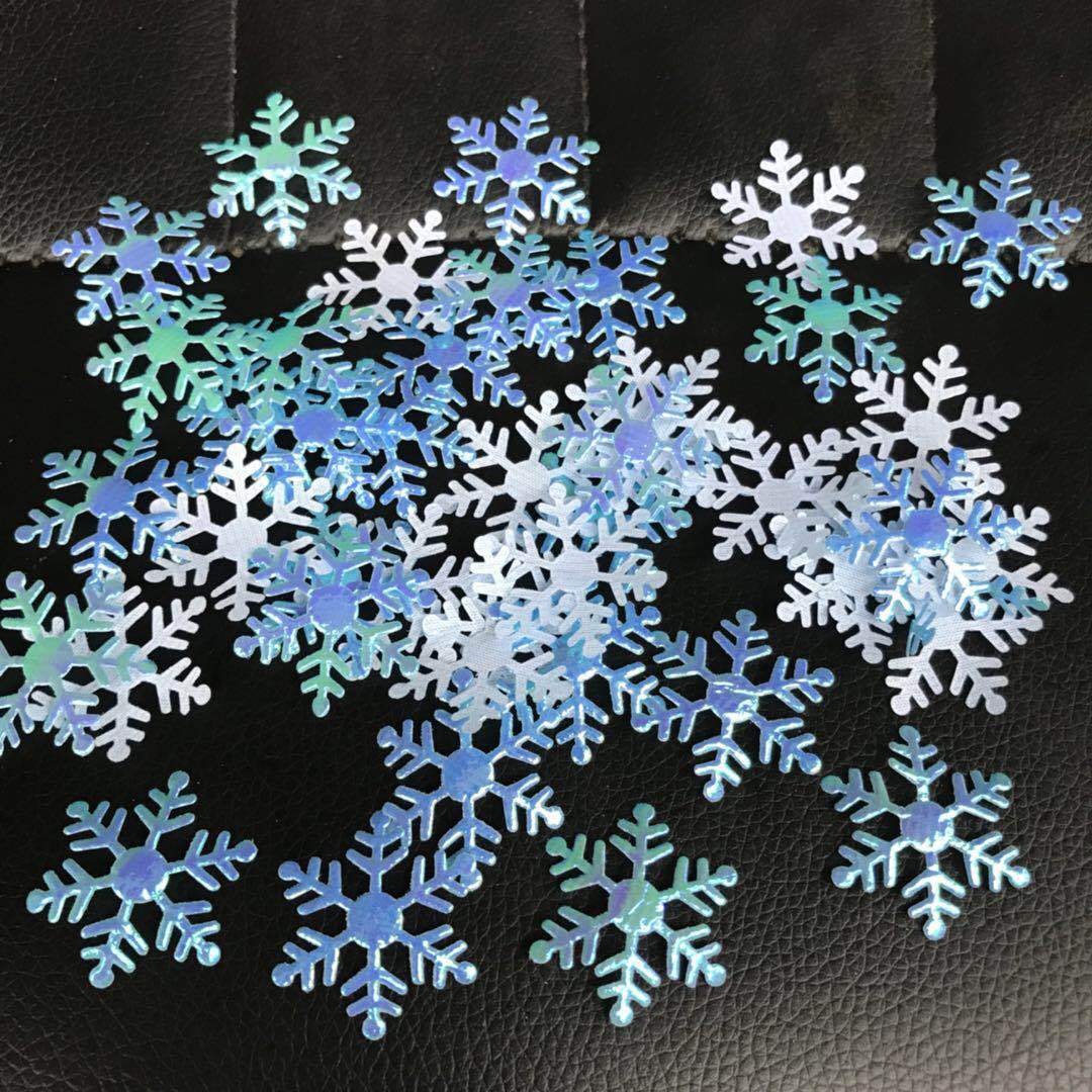 Christmas Holiday Snowflake Christmas tree decoration wedding party ice and snow throwing confetti diy handmade Christmas decoration_voghion.com
