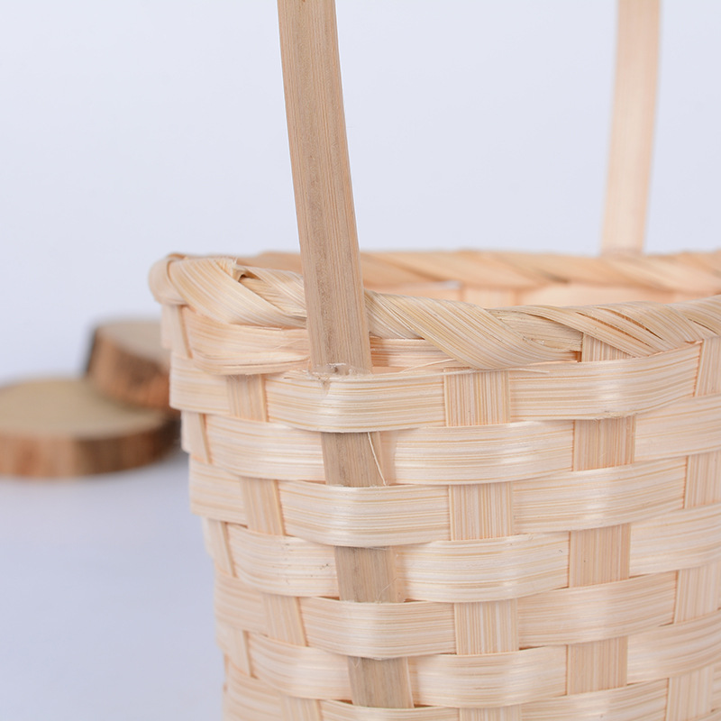 Portable Basket Rattan Flower Basket Willow Small Bamboo Basket Storage Basket Woven Basket Picking Picnic Basket Woven Vegetable Basket