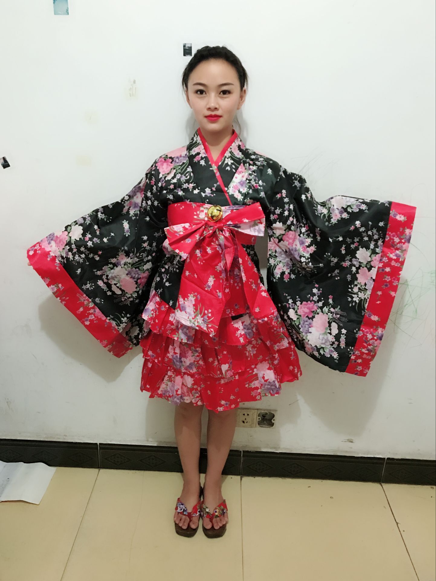 Pure Land of Bliss Dance Dress cosplay Costume Anime Maid Costume Cute Heavy Sakura Kimono Lolita Dress