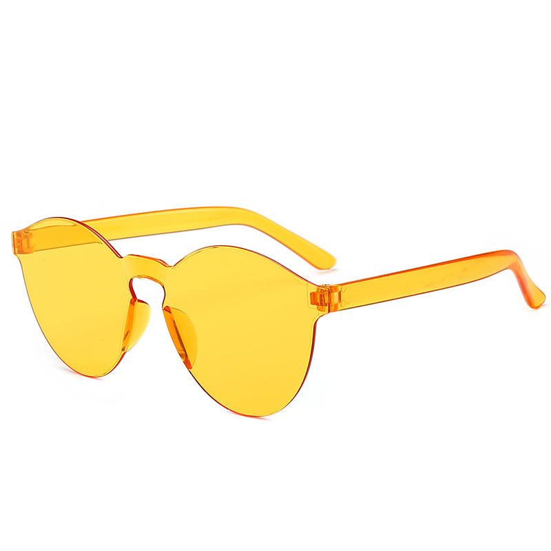新款无框一体太阳眼镜 连体片无框太阳镜 糖果色外贸男女墨镜8910
