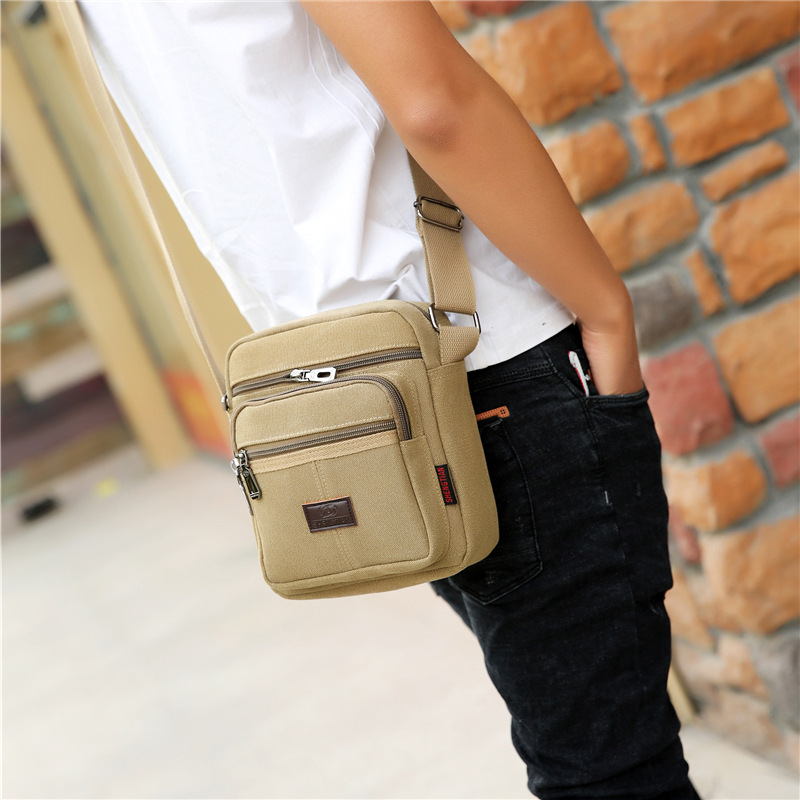 New Canvas Casual Shoulder Bag Men's Crossbody Sports Backpack Casual Small Bag Briefcase Business Collection Wallet Men