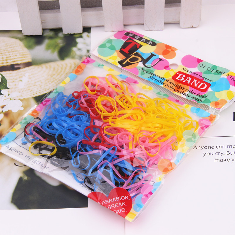 TPU Korean version of disposable bag rubber band bag color rubber band hair ring jewelry wholesale 2 yuan store stall supply