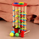 Children's Environmental Protection Wooden Color Rotating Ball Ladder Knocking Toy Hand-eye Coordination Early Education Educational Playing Table