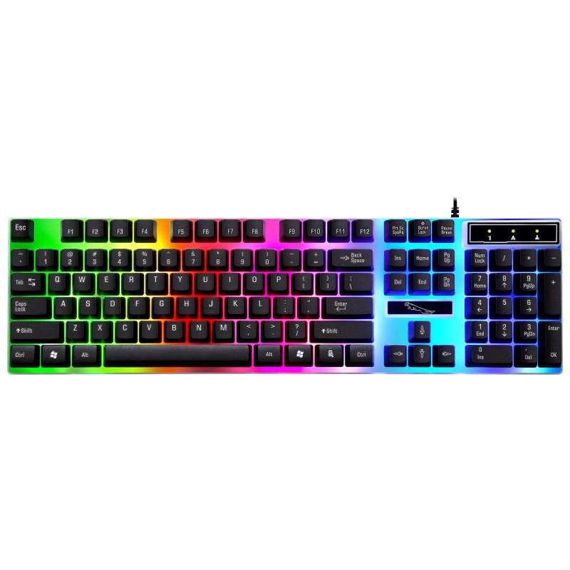 Chasing leopard G21 wired USB single keyboard rainbow backlit suspension mechanical feel home game business keyboard