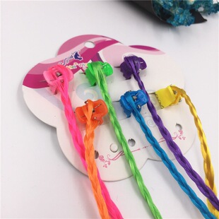 6 children's color wig hairpin paw clip baby decorative hair accessories 2 yuan shop supply small gifts wholesale