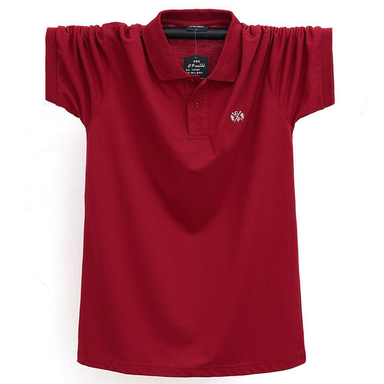 1808 New lapel T-shirt extra large size POLO short sleeve T-shirt loose fat fat guy M-6XL a generation of hair