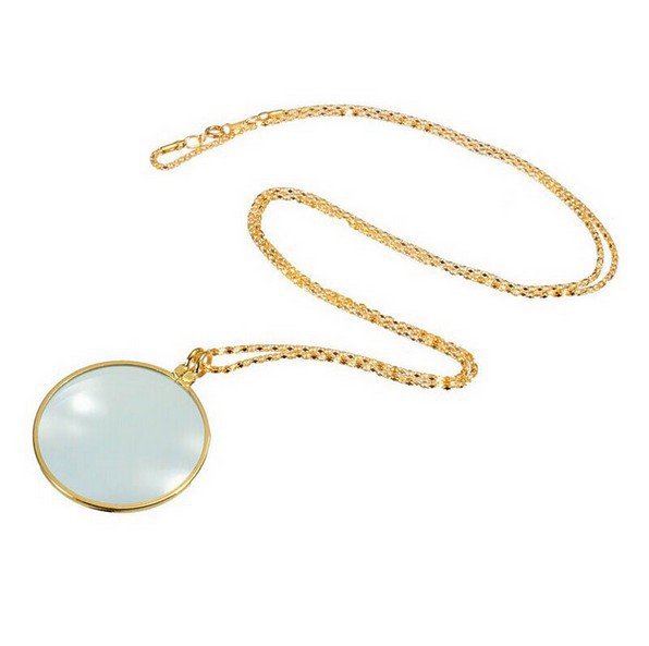 Zinc alloy necklace 5 times reading newspaper hanging decoration magnifying glass for the elderly hanging chain jewelry good gift