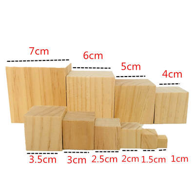 Cubic Pine Wood Block Pine Cubic Small Wood Block Solid Wood Building Block Pine diy Handmade Model Making Material