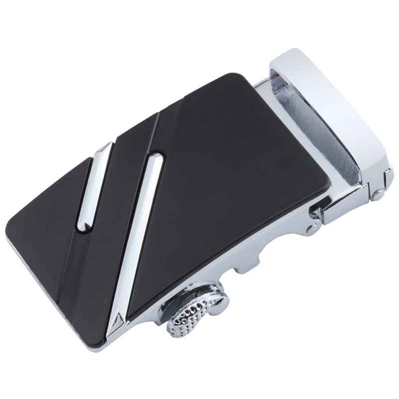 Factory direct 4.0 belt automatic buckle men's belt buckle alloy black two-piece set can be customized LOGO