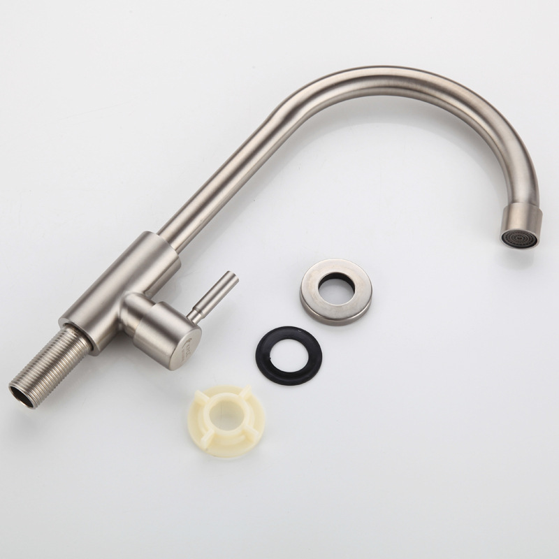 Special offer SUS304 stainless steel kitchen single cold faucet lead-free brushed vegetable basin sink faucet