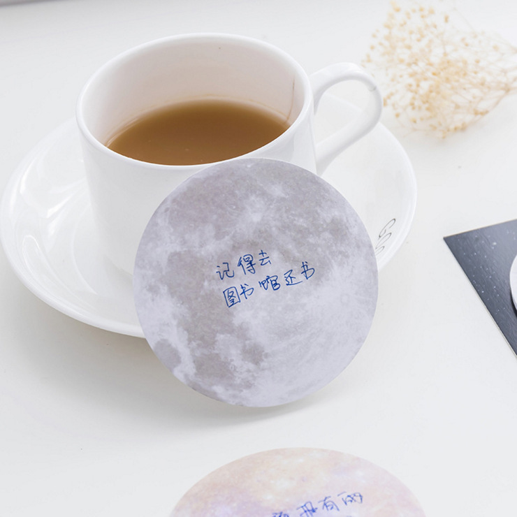 Circular Message Notebook N Times Sticky Creative Planet Post-it Sticky Small Fresh Cute Cosmic Notebook Sticky Notebook