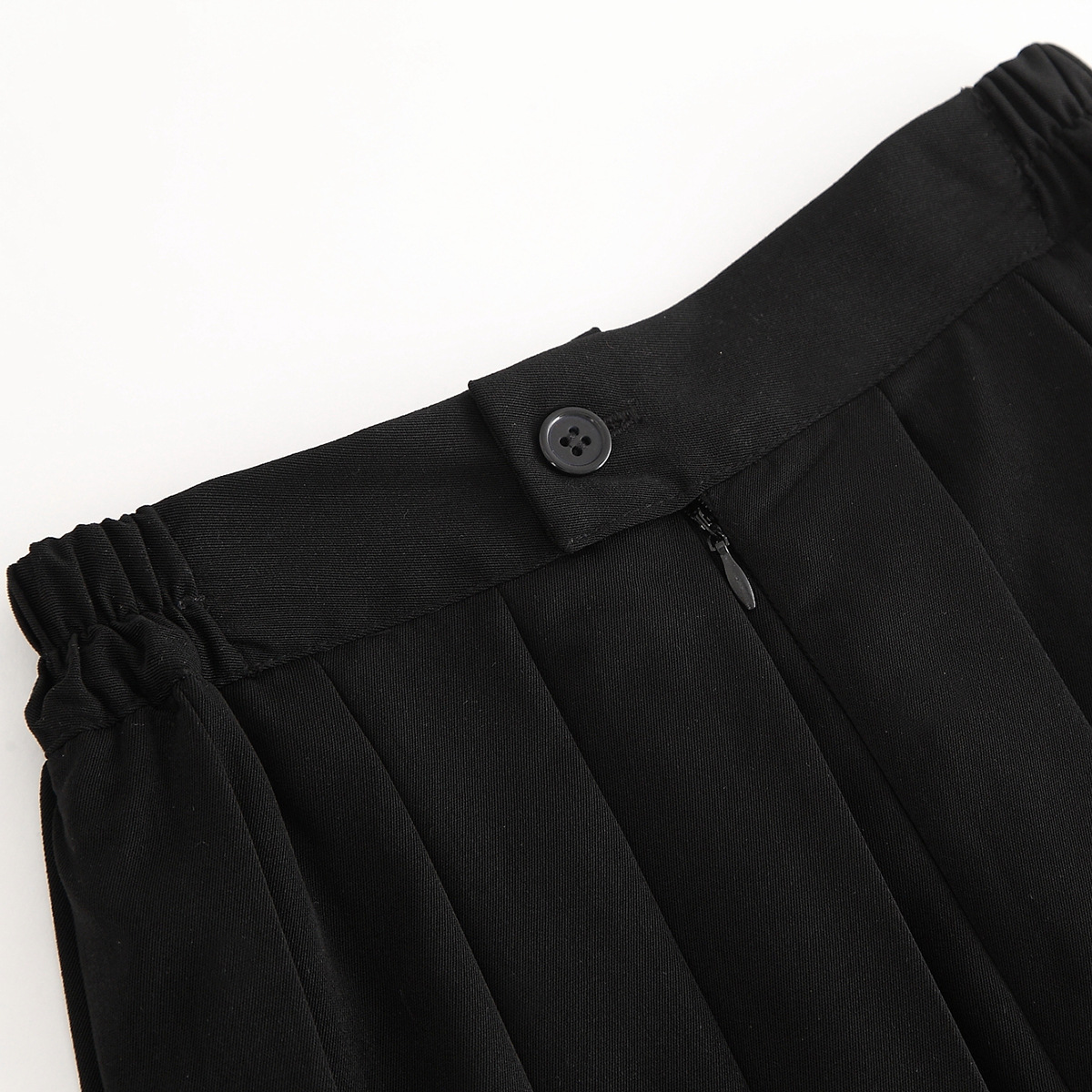 JK Uniform Skirt Academic Style A- Line Skirt Elapsaic Waist Pleated Black Long Skirt plus size Japanese Style Skirt Women's Summer Q25