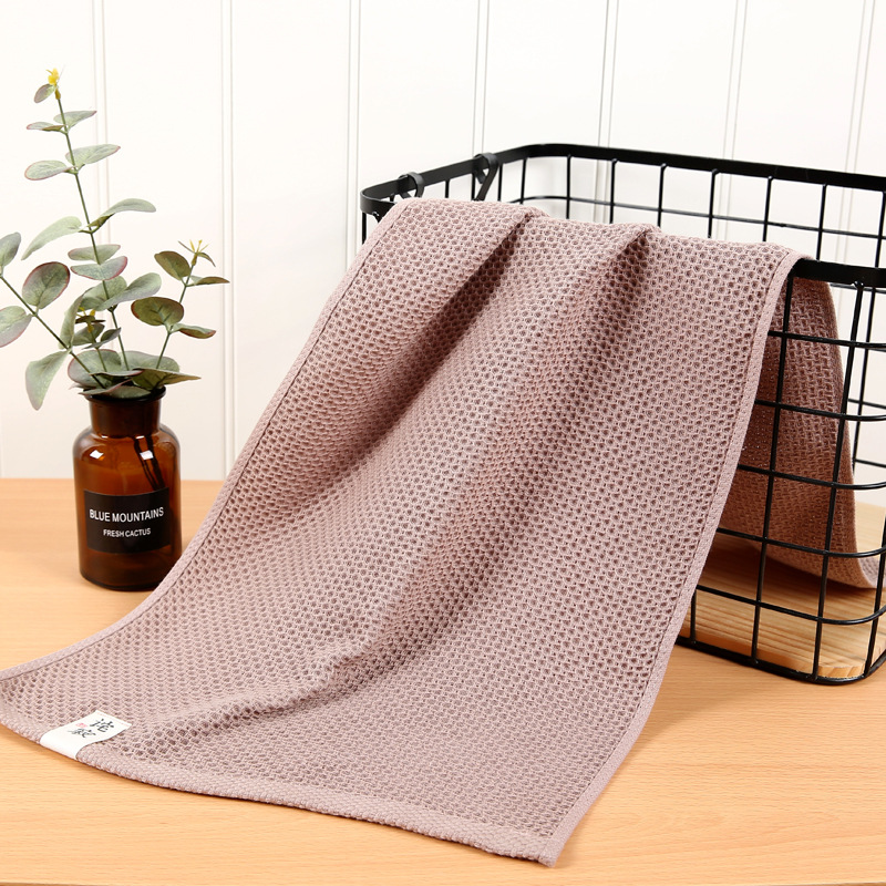 Supply gauze square honeycomb towel cotton absorbent gift waffle face towel factory wholesale in stock