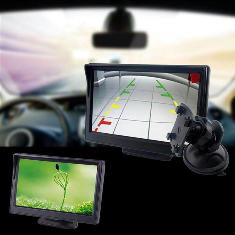 24V 5 inch car high-definition LCD screen display 12V 5 "suction cup desktop sitting reversing image display