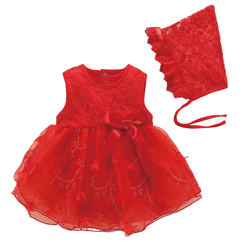 Baby One-Year-Old Dress Baby Girl's Skirt Spring Newborn Clothes Girl's Treasure Girl's Red Little Princess Dress