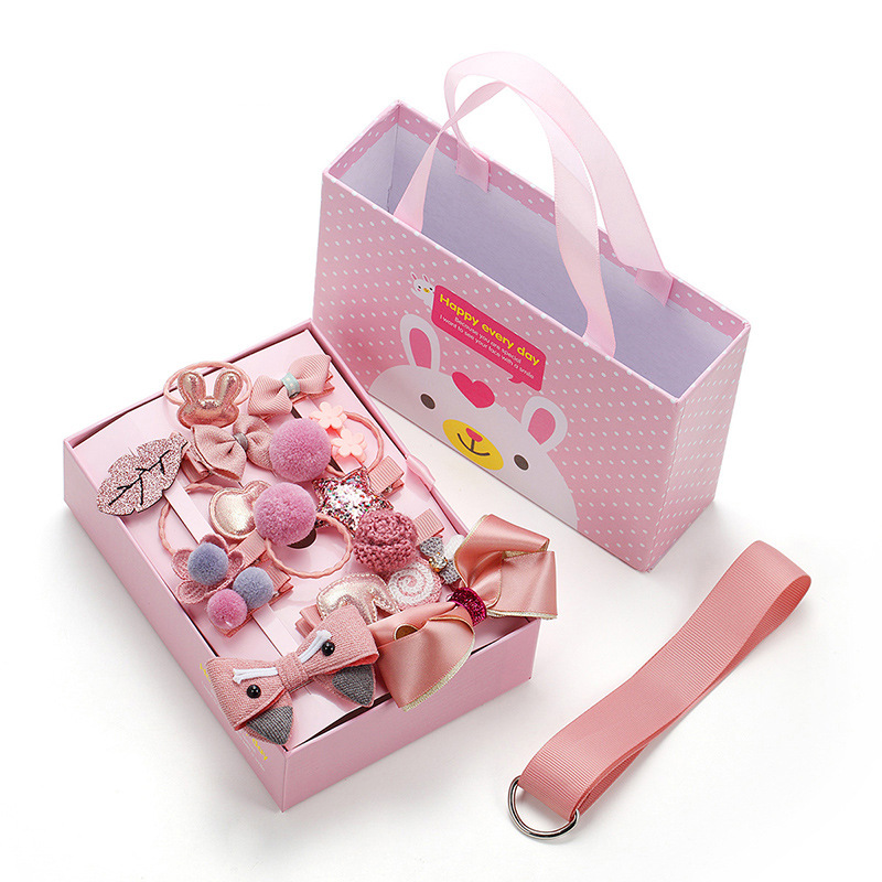 Korean style hair accessories children's hair clip 18 pcsset girl's headdress baby cute hair ring girl's hair clip baby's head rope