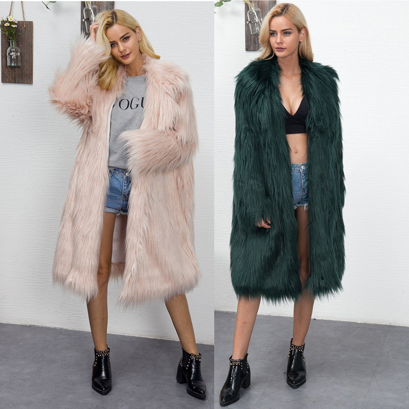 Autumn and Winter New Women's Fur Coat Imitation Fox Fur Long Coat European and American Large Size Fashion Coat Warm - ShopShipShake