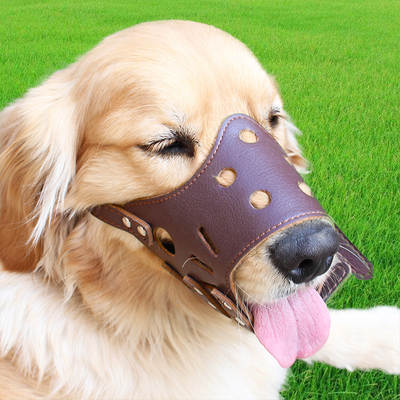 Wholesale dog mouth cover leather anti-barking anti-bite dog mask mouth cover bark stop adjustable pet supplies